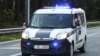 Latvia - RIGA, LATVIA - SEPTEMBER 9, 2017: Latvian police car on road