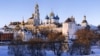 Russia - Sergiev Posad monastery (lavra) at sunny winter day, 16Mar2016