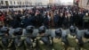 RUSSIA – Riot police officers guard the area outside the St Petersburg Legislative Assembly building during an unauthorized rally in support of Russian opposition activist Alexei Navalny. St Petersburg, January 31, 2021 
